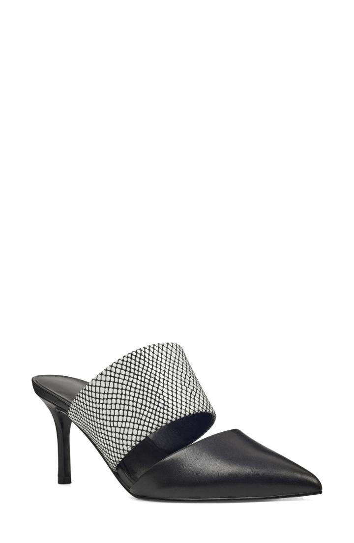 Women's Nine West Wide Strap Mule .5 M - Black