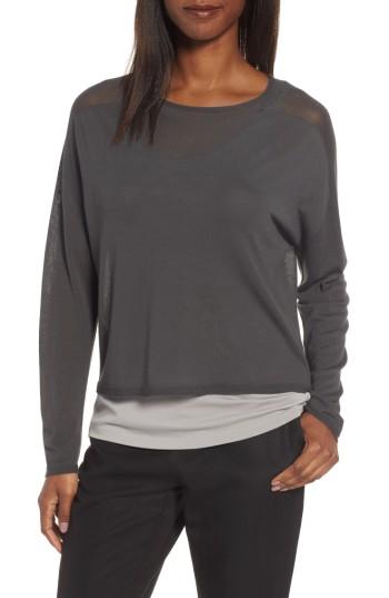 Women's Eileen Fisher Tencel Knit Dolman Top - Brown