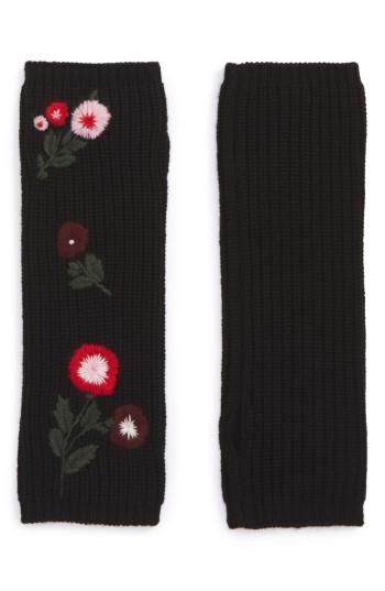 Women's Kate Spade New York In Bloom Fingerless Gloves, Size - Black