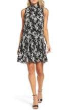 Women's Charles Henry Mock Neck Swing Dress - Black