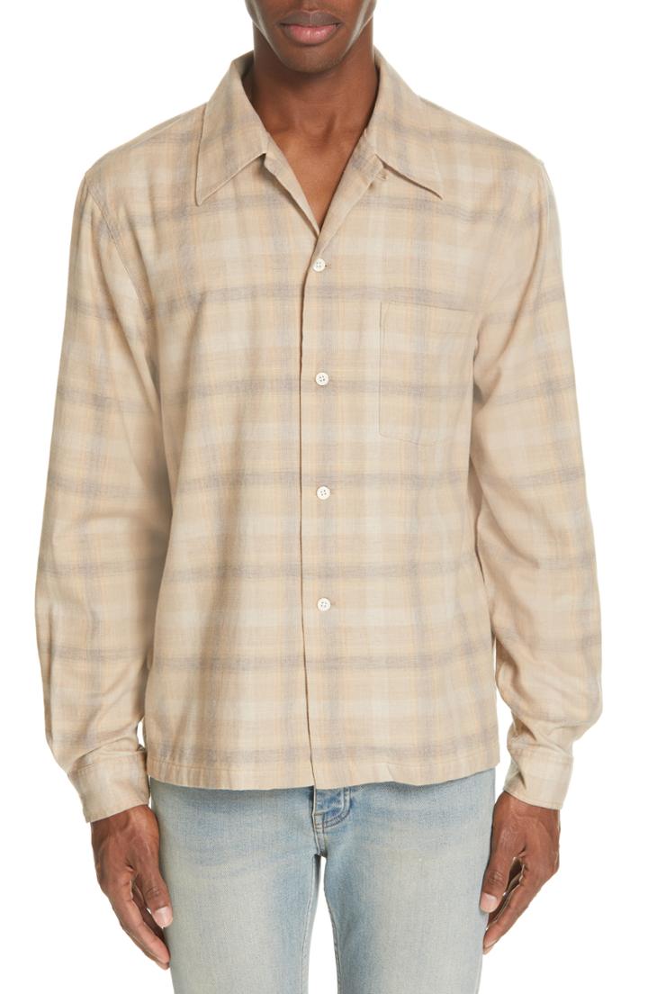 Men's Our Legacy Plaid Cotton & Wool Shirt
