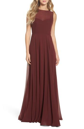 Women's Jenny Yoo Elizabeth Chiffon Gown - Blue