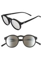 Women's Le Specs Cubanos 47mm Round Sunglasses - Black Rubber