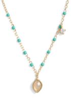 Women's Argento Vivo Enamel Stone Drop Pendant Necklace