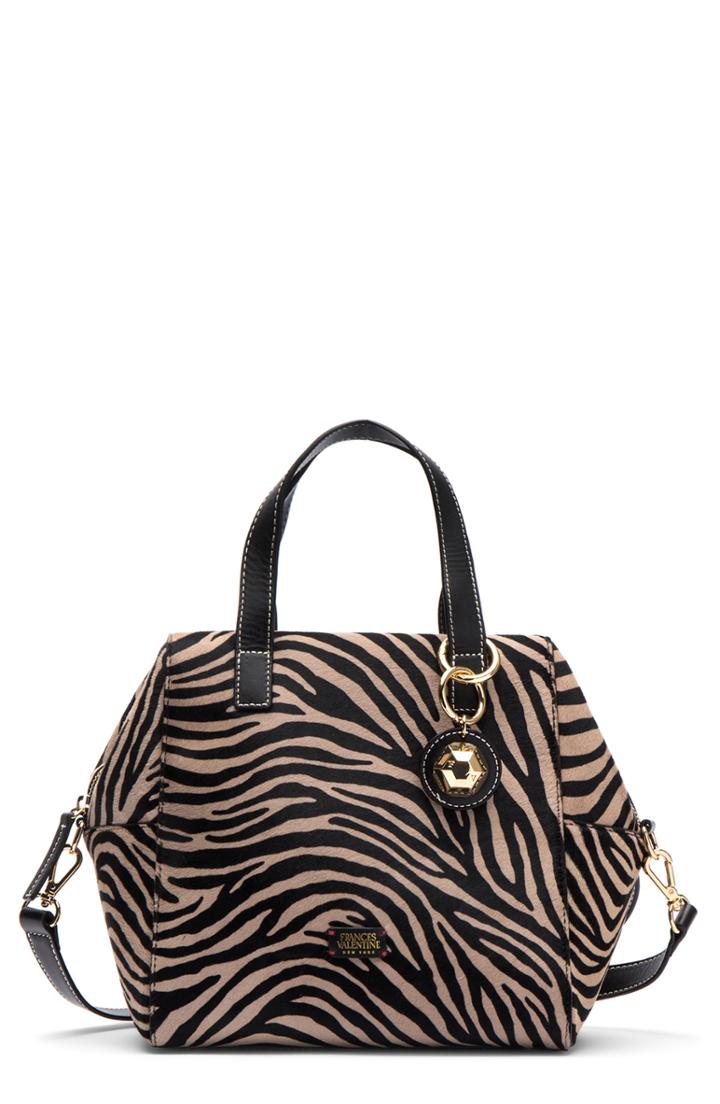 Frances Valentine Sabrina Genuine Calf Hair Satchel - Black