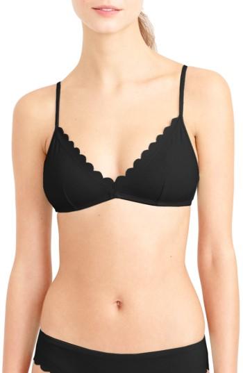 Women's J.crew Scalloped Italian Matte Bikini Top