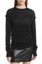 Women's Helmut Lang Frayed Cashmere Sweater - Black