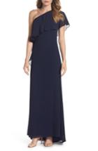 Women's Vince Camuto One-shoulder Chiffon Gown - Blue