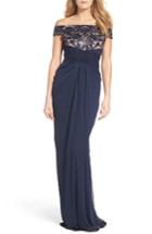 Women's Adrianna Papell Sequin Lace & Tulle Gown - Blue