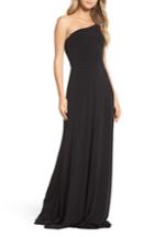 Women's Amsale One-shoulder Jersey Gown - Black
