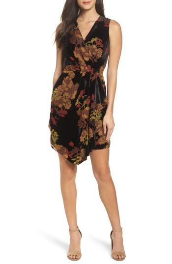Women's Adelyn Rae Alyse Faux Wrap Velvet Dress - Black