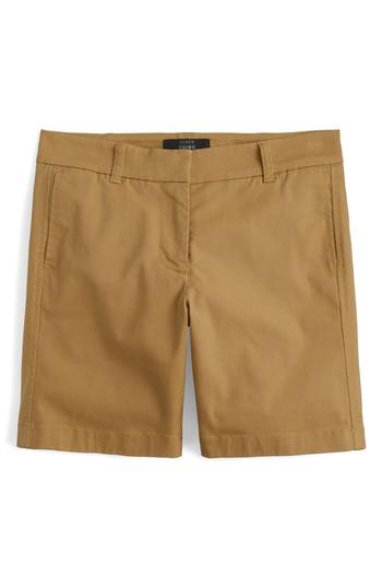 Women's J.crew Stretch Cotton Chino Shorts - Brown