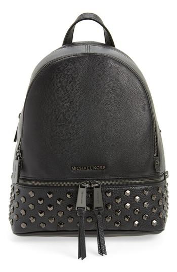 Michael Michael Kors Medium Rhea Zip Studded Leather Backpack -