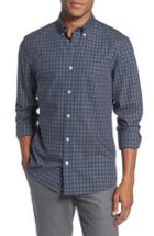 Men's Nordstrom Men's Shop Trim Fit Non-iron Plaid Sport Shirt, Size - Blue