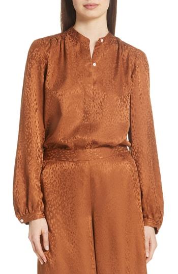 Women's A.l.c. Owens Silk Jacquard Top - Brown