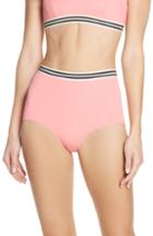 Women's Solid & Stripe Katie High Waist Bikini Bottoms - Coral