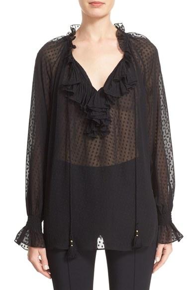 Women's Roberto Cavalli Fil Coupe Ruffle Blouse
