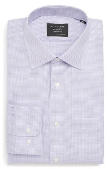 Men's Nordstrom Men's Shop Smartcare(tm) Traditional Fit Herringbone Sport Shirt .5 32/33 - Purple