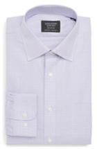 Men's Nordstrom Men's Shop Smartcare(tm) Traditional Fit Herringbone Sport Shirt .5 32/33 - Purple