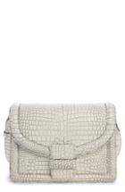 Dries Van Noten Croc Embossed Leather Crossbody Bag - White