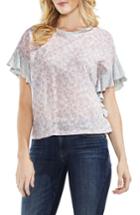 Women's Vince Camuto Floral Woven Front Top - Pink