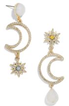 Women's Baublebar Pave Star & Moon Drop Earrings