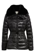 Women's Michael Michael Kors Faux Fur Puffer Jacket - Black