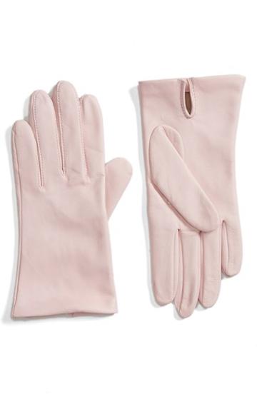 Women's Fownes Brothers Short Leather Gloves - Pink