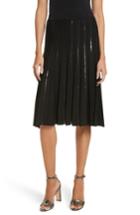 Women's Jonathan Simkhai Pleated Sequin Flare Skirt - Black