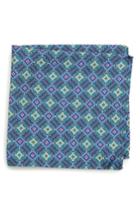 Men's Eton Medallion Silk Pocket Square, Size - Grey
