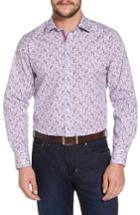 Men's Tailorbyrd Kaj Regular Fit Floral Print Sport Shirt - Pink