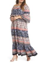 Women's Eliza J Print Off The Shoulder Maxi Dress