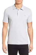 Men's Lacoste 'white Croc' Fit Pique Polo, Size 7(xxl) - Grey