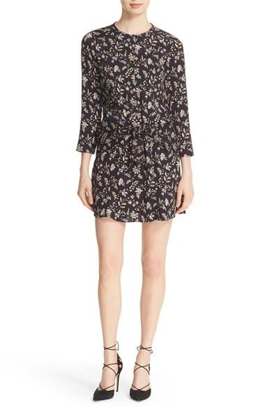 Women's Veronica Beard Stella Tie Waist Print Dress