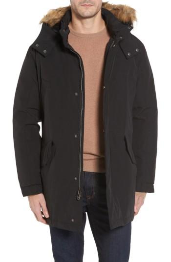 Men's Cole Haan Faux Fur Trim Anorak - Black