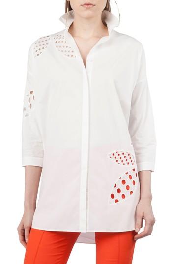 Women's Akris Punto Palm Leaf Eyelet Tunic Top