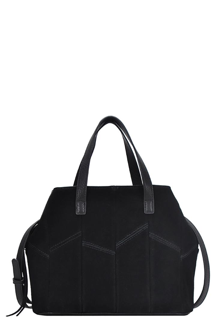 Antik Kraft Suede Patchwork Satchel - Black