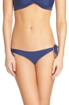Women's Solid & Striped Jane Side Tie Bikini Bottoms - Blue