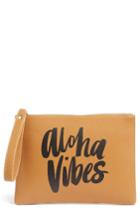 Ki-ele Aloha Vibes Faux Leather Wristlet - Brown
