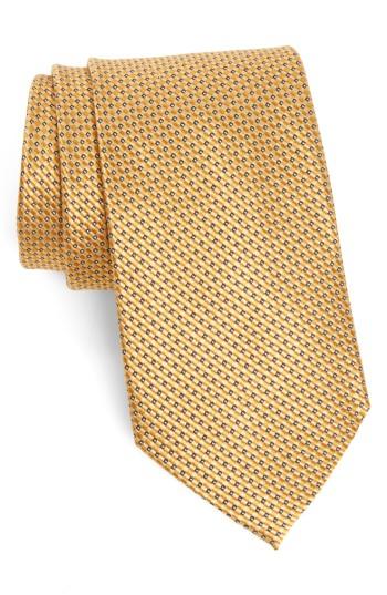 Men's Nordstrom Men's Shop Microgrid Silk Tie, Size - Metallic