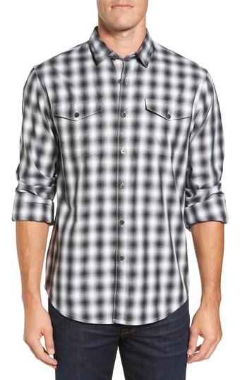 Men's Coastaoro Acacia Regular Fit Plaid Flannel Shirt - Black