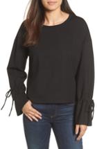 Women's Halogen Cinch Cuff Sweatshirt - Black