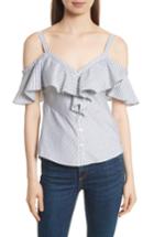 Women's Veronica Beard Grant Ruffle Off The Shoulder Top - Black