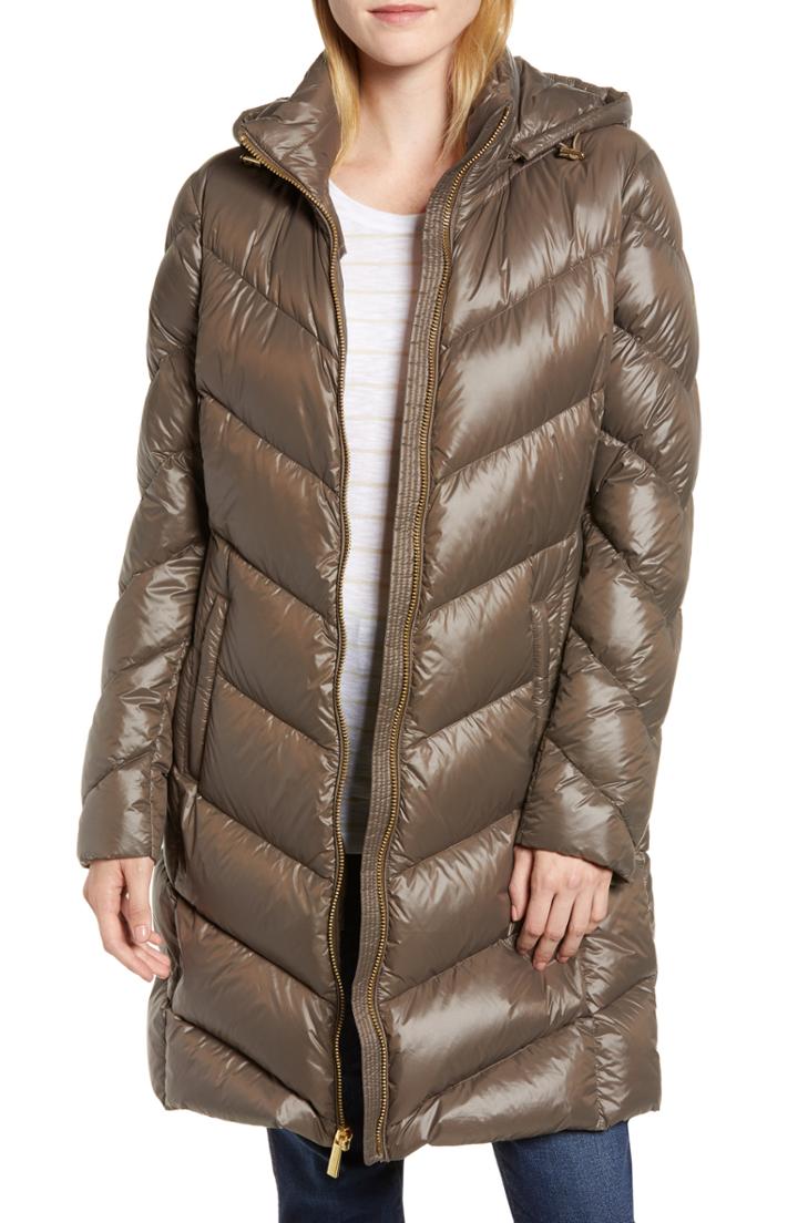 Women's Michael Michael Kors Packable Quilted Down Jacket - Brown