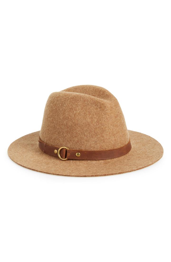 Women's Frye Harness Wool Felt Panama Hat - Brown