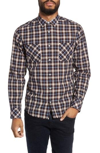 Men's Good Man Brand Alderplaid Slim Fit Sport Shirt - Brown