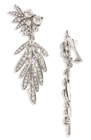 Women's Oscar De La Renta Tropical Palm Drop Clip Earrings