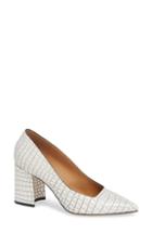 Women's Dries Van Noten Croc Embossed Pointy Toe Pump .5us / 39.5eu - White