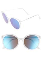 Women's Glance Eyewear 62mm Transparent Round Lens Sunglasses - Clear/ Blue
