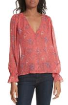 Women's Joie Bolona Floral Silk Blouse - Pink